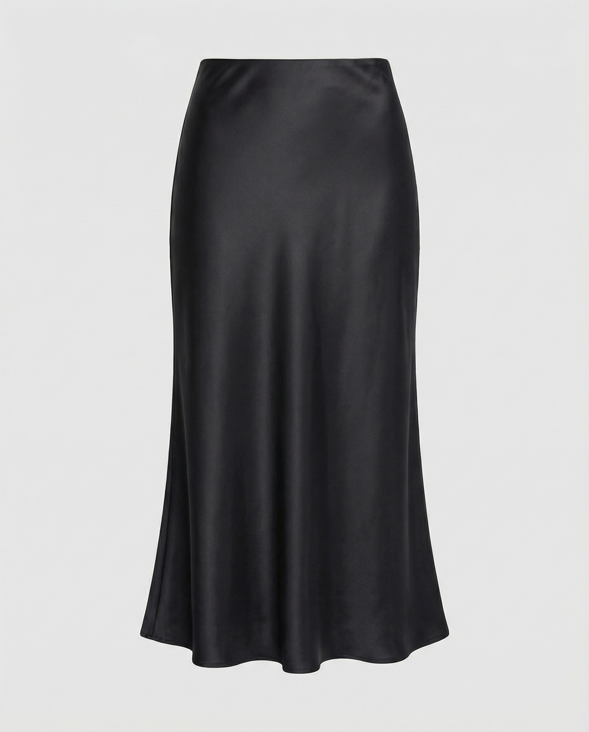 Satinrock Schwarz Damen Maxi Elegant und fließend