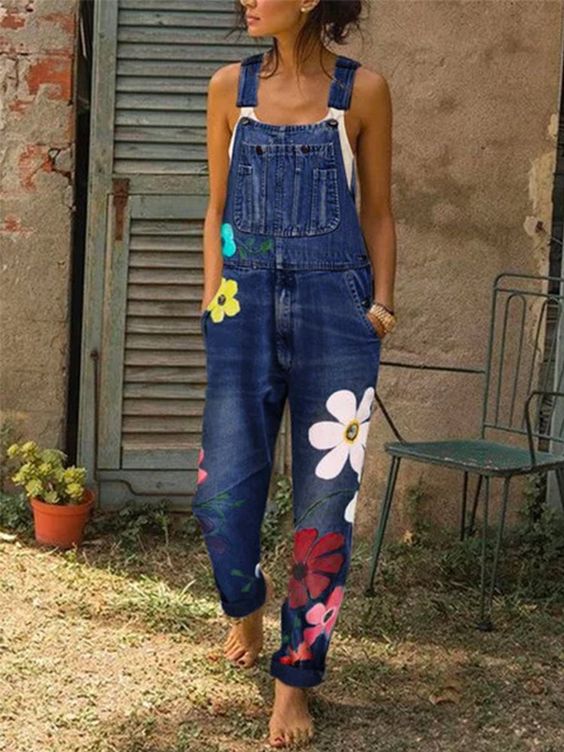 Ärmelloser Jeans-Jumpsuit