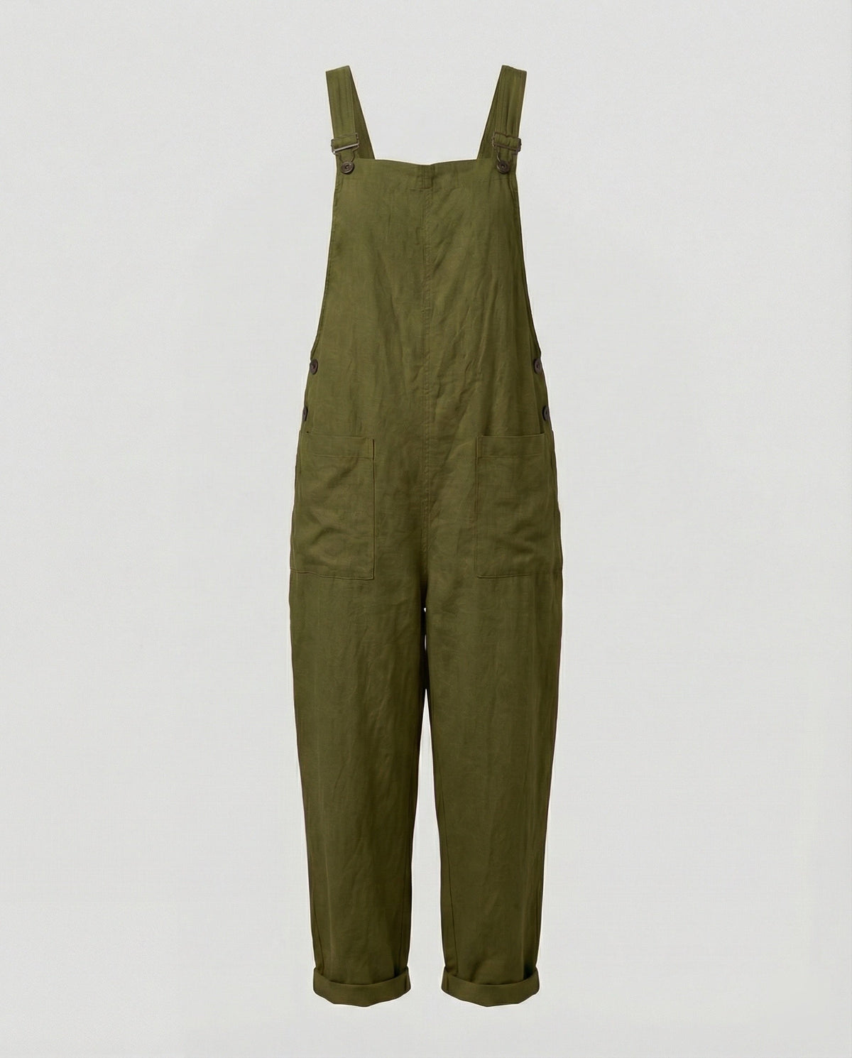 EB | Weite-Leg-Overall Damen mit verstellbarer Schnalle und Tasche aus Baumwolle