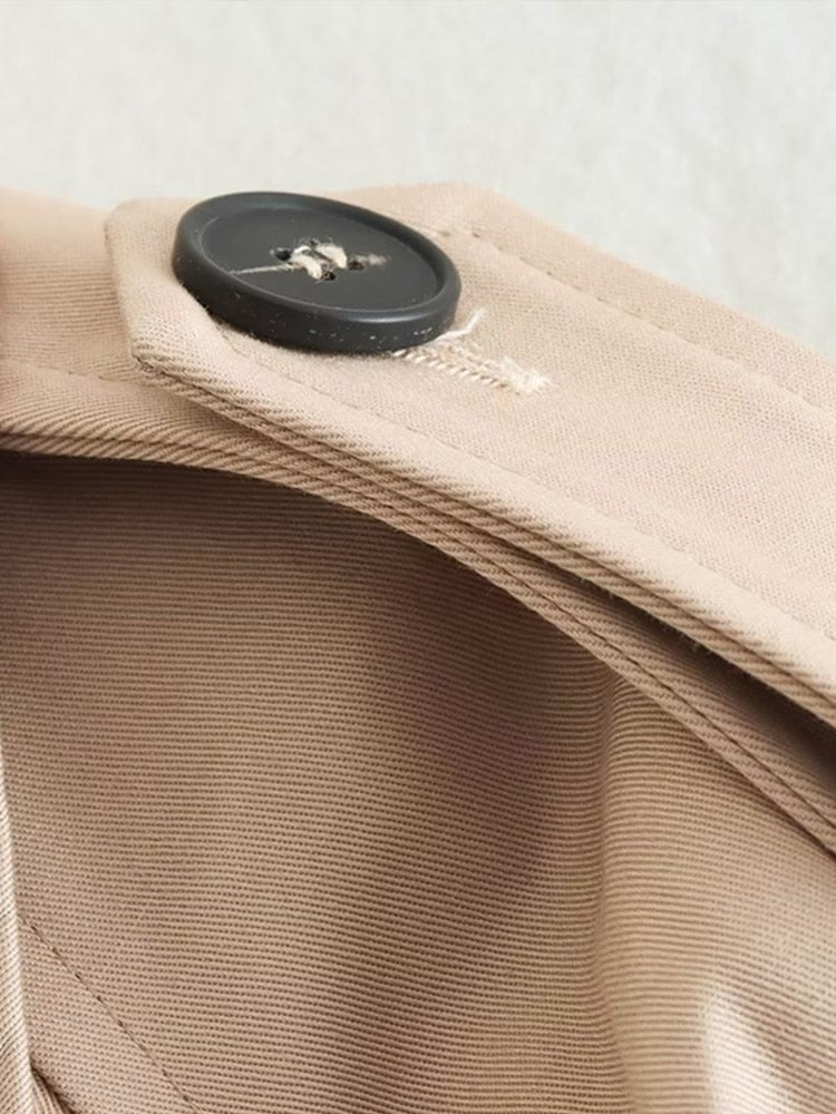 EB | Damen Short Beigefarbener Trenchcoat - Stylisch und Vielseitig